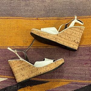 Elegant White Wedge Sandals